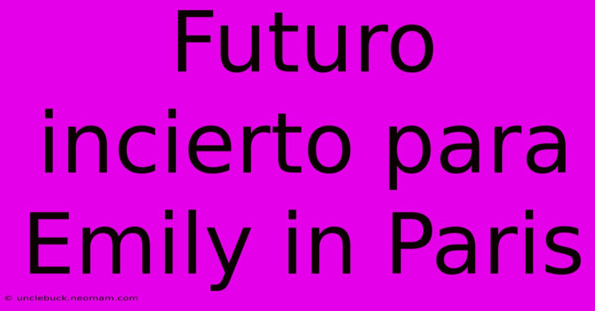 Futuro Incierto Para Emily In Paris