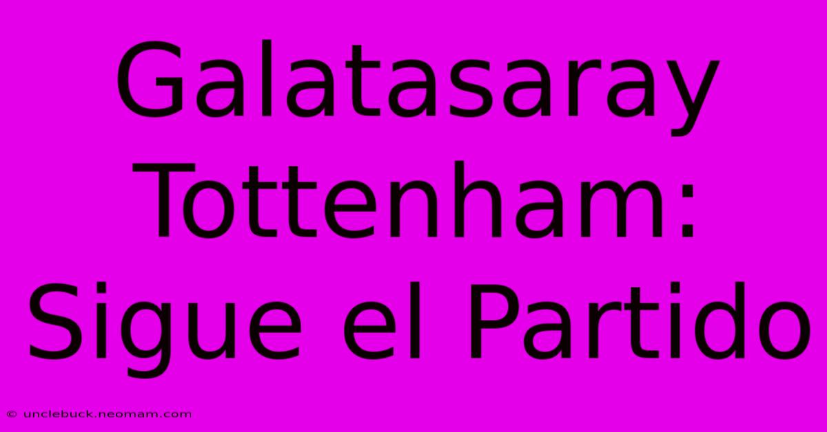 Galatasaray Tottenham: Sigue El Partido 