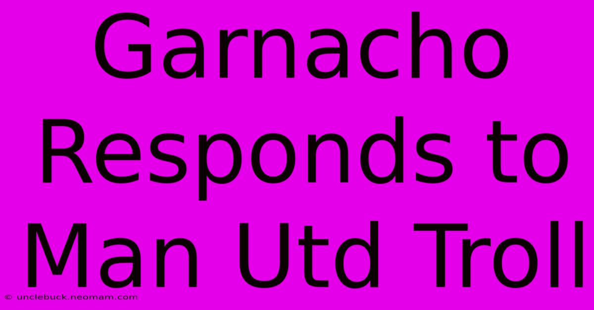 Garnacho Responds To Man Utd Troll