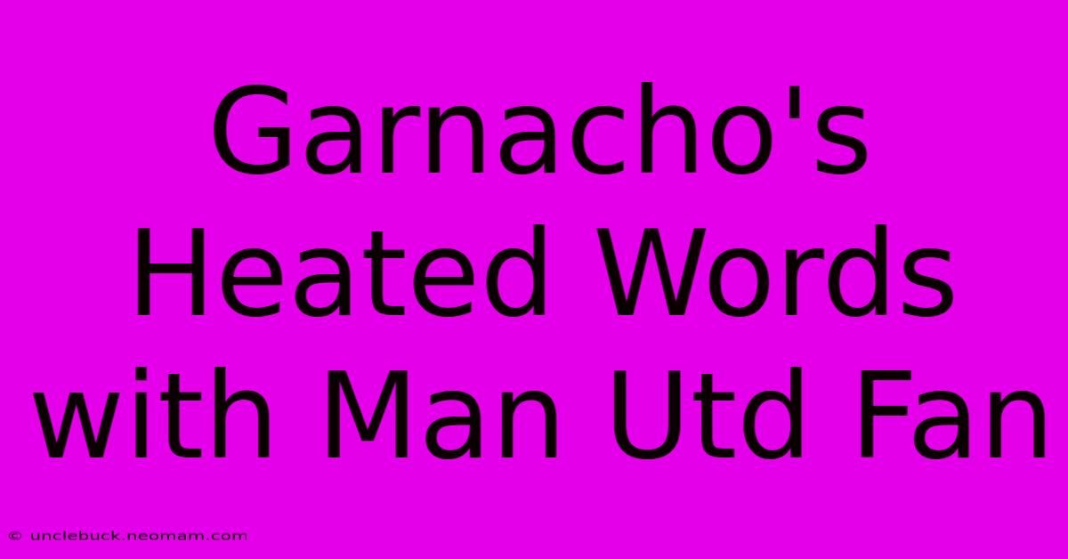 Garnacho's Heated Words With Man Utd Fan 