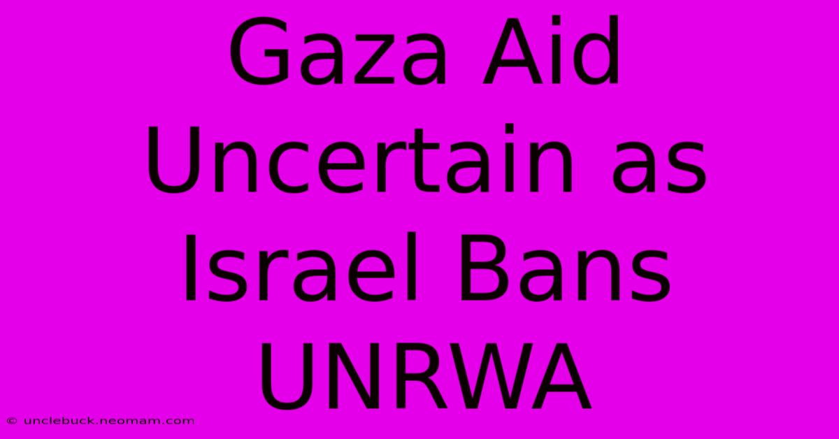 Gaza Aid Uncertain As Israel Bans UNRWA