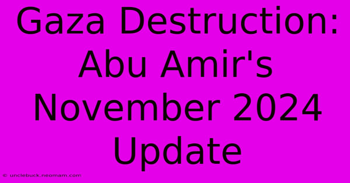 Gaza Destruction: Abu Amir's November 2024 Update