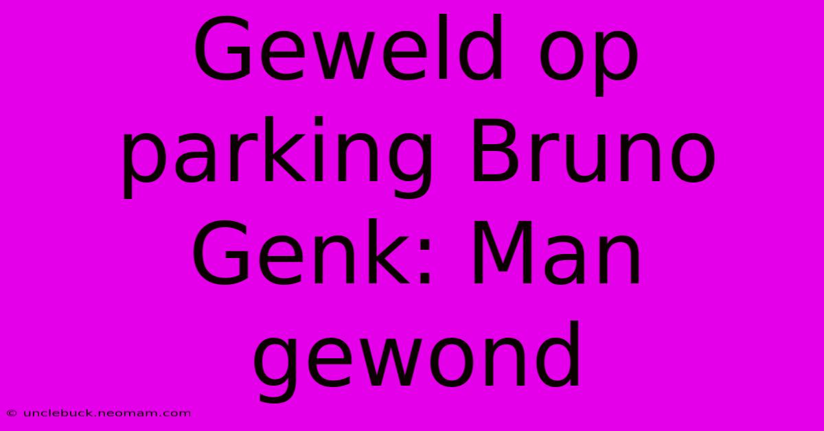 Geweld Op Parking Bruno Genk: Man Gewond