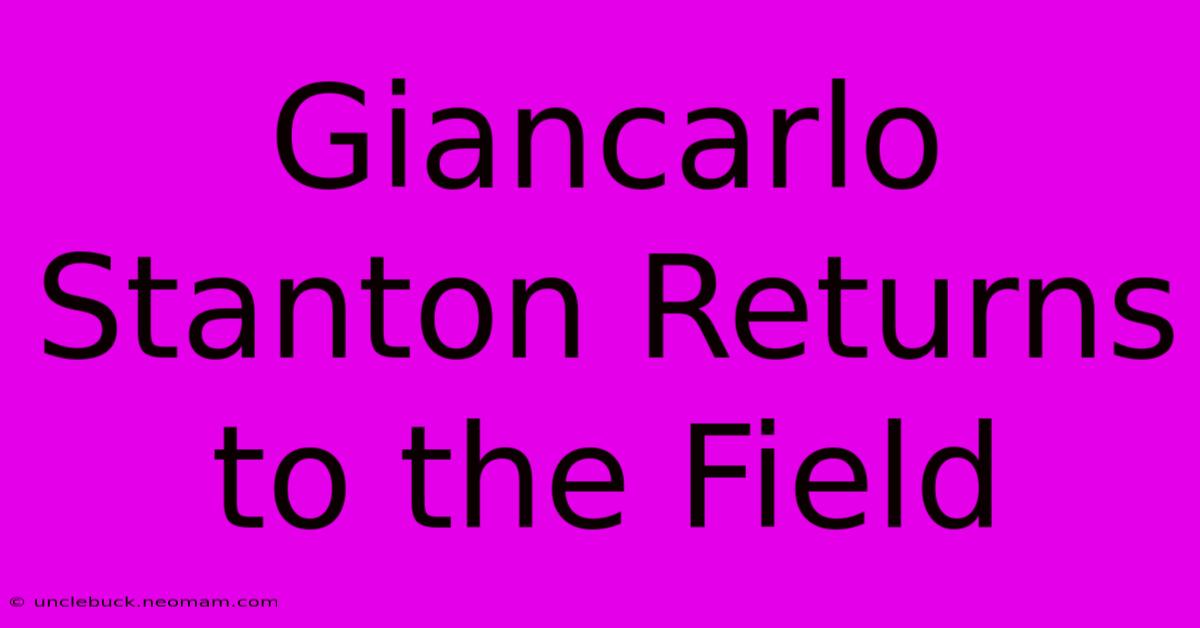 Giancarlo Stanton Returns To The Field