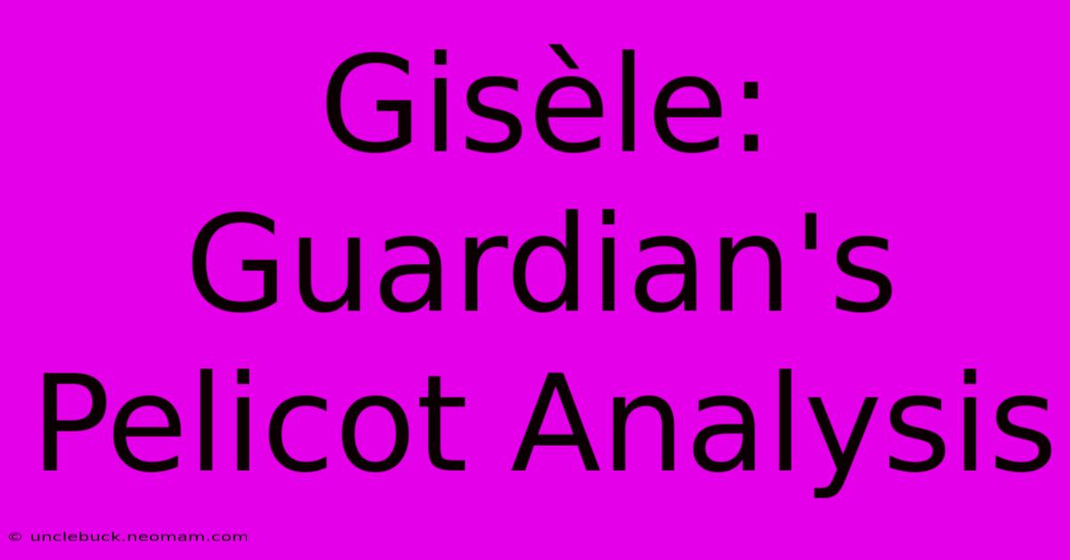 Gisèle: Guardian's Pelicot Analysis