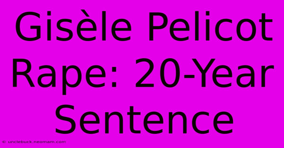 Gisèle Pelicot Rape: 20-Year Sentence