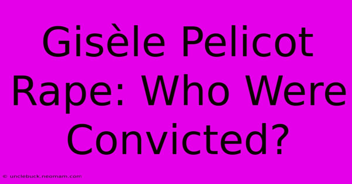 Gisèle Pelicot Rape: Who Were Convicted?