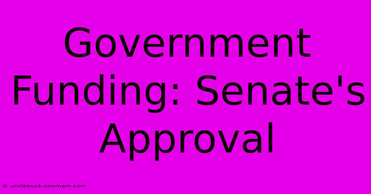 Government Funding: Senate's Approval