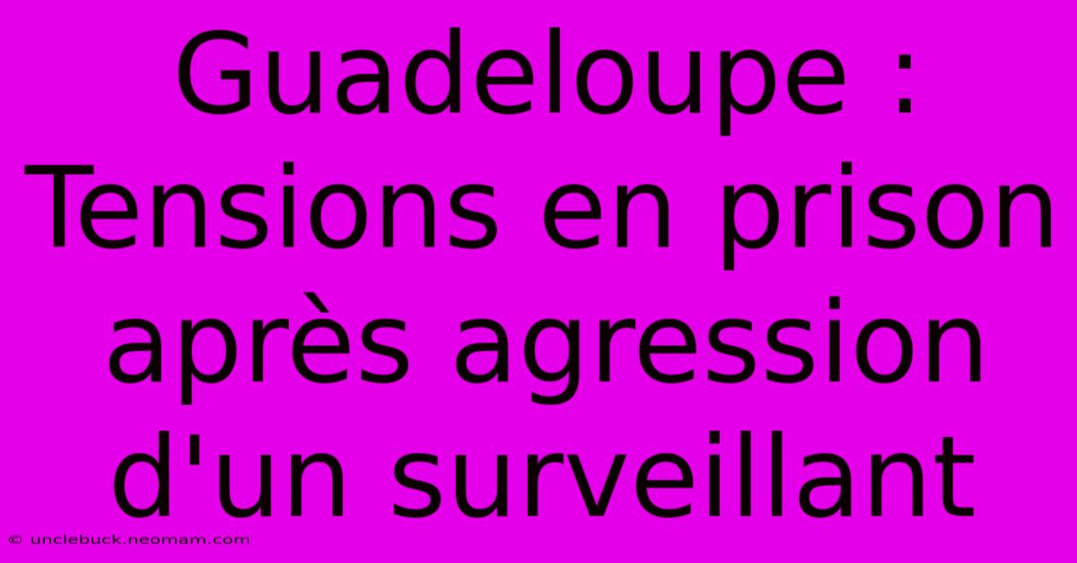 Guadeloupe : Tensions En Prison Après Agression D'un Surveillant 