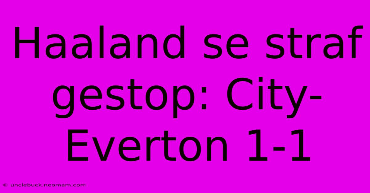 Haaland Se Straf Gestop: City-Everton 1-1