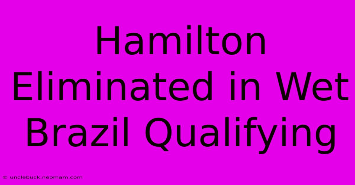 Hamilton Eliminated In Wet Brazil Qualifying