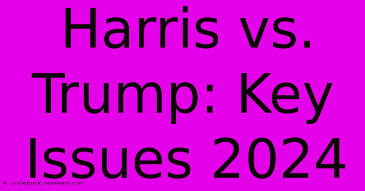 Harris Vs. Trump: Key Issues 2024