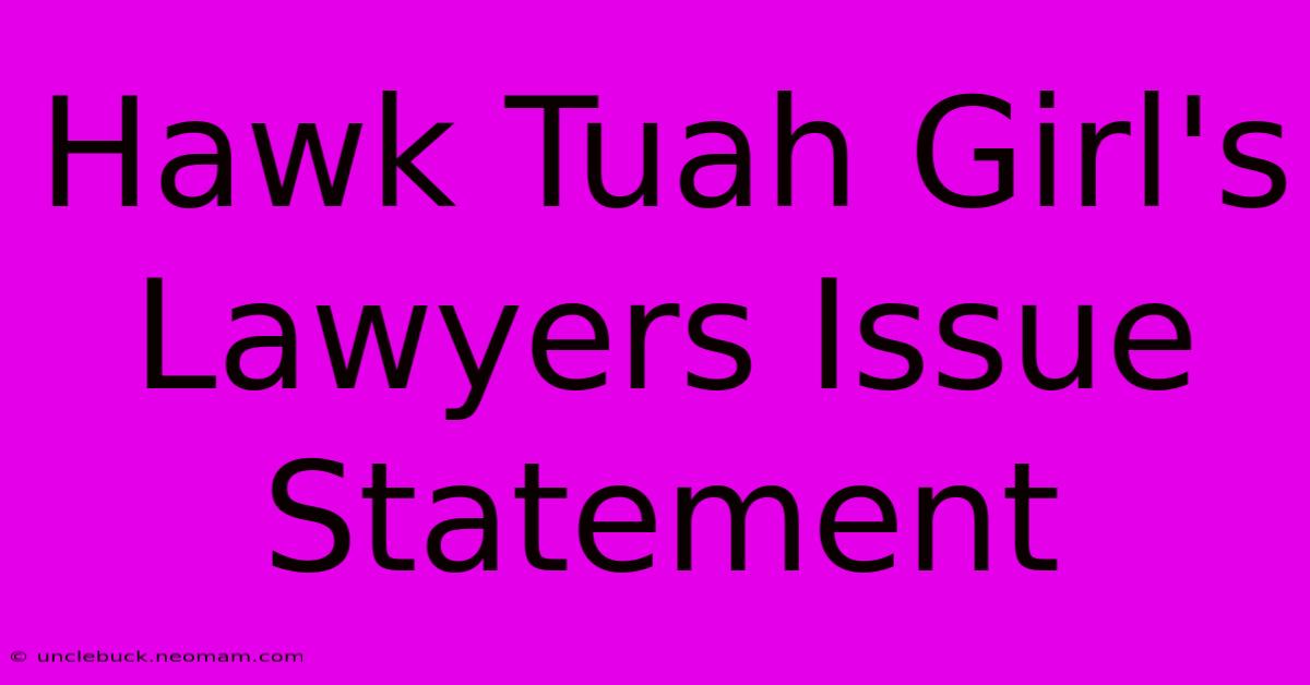 Hawk Tuah Girl's Lawyers Issue Statement