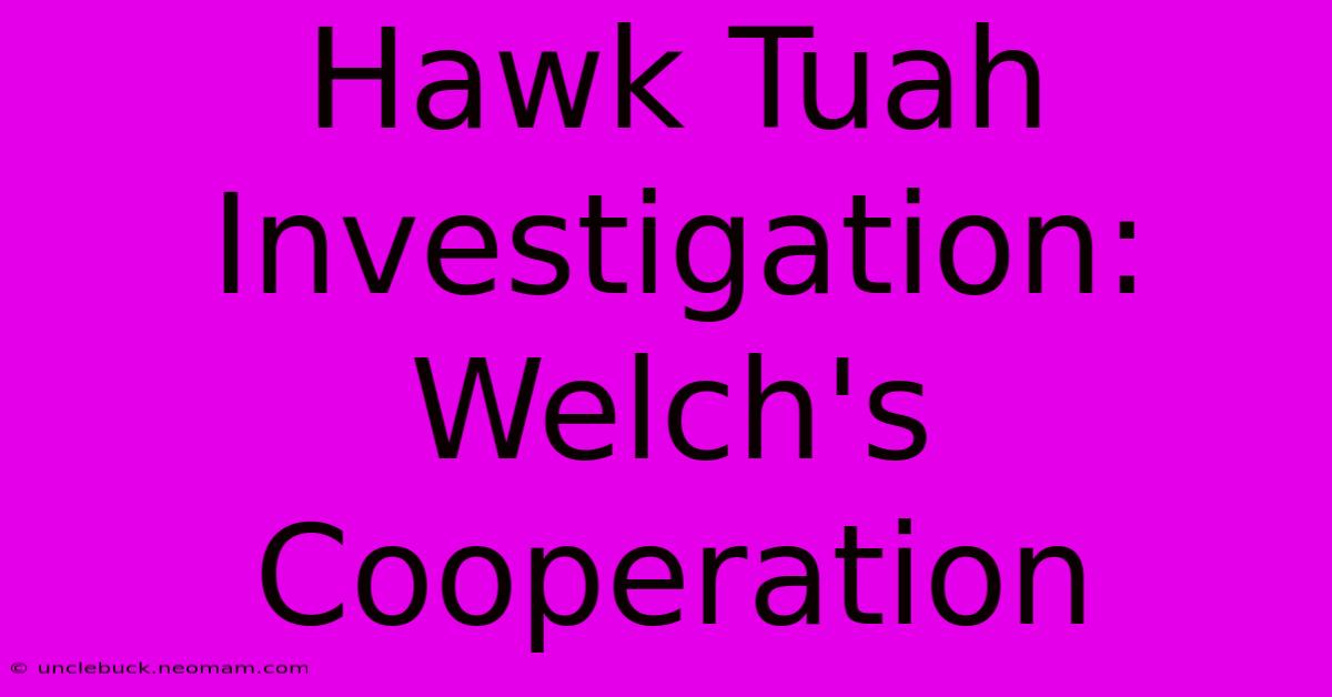 Hawk Tuah Investigation: Welch's Cooperation