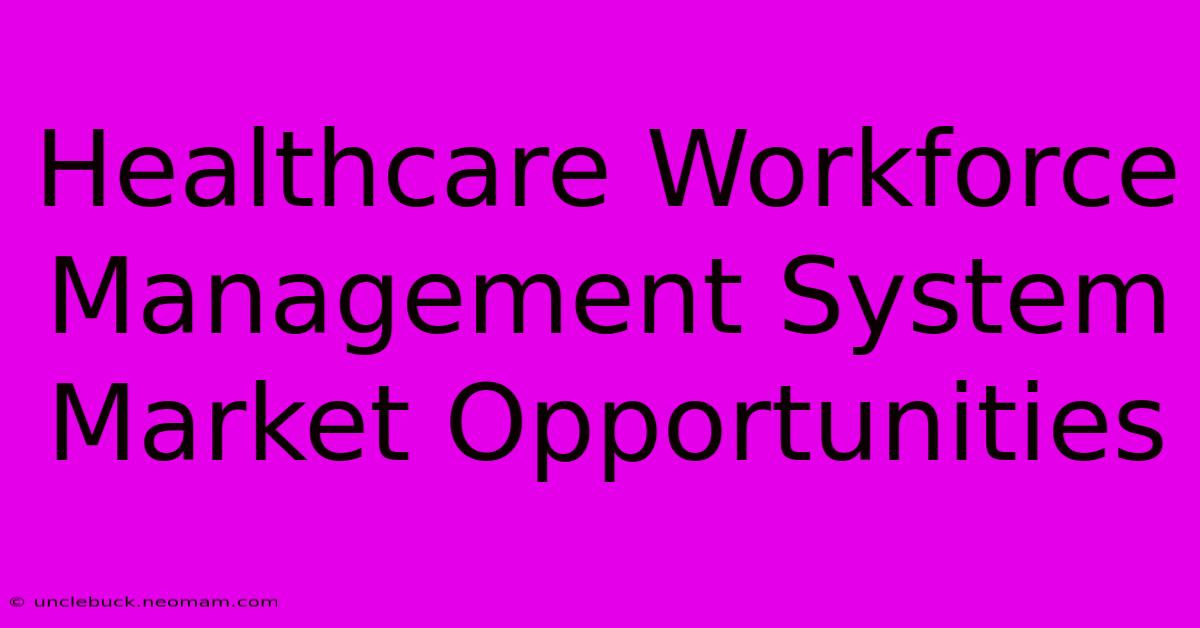 Healthcare Workforce Management System Market Opportunities