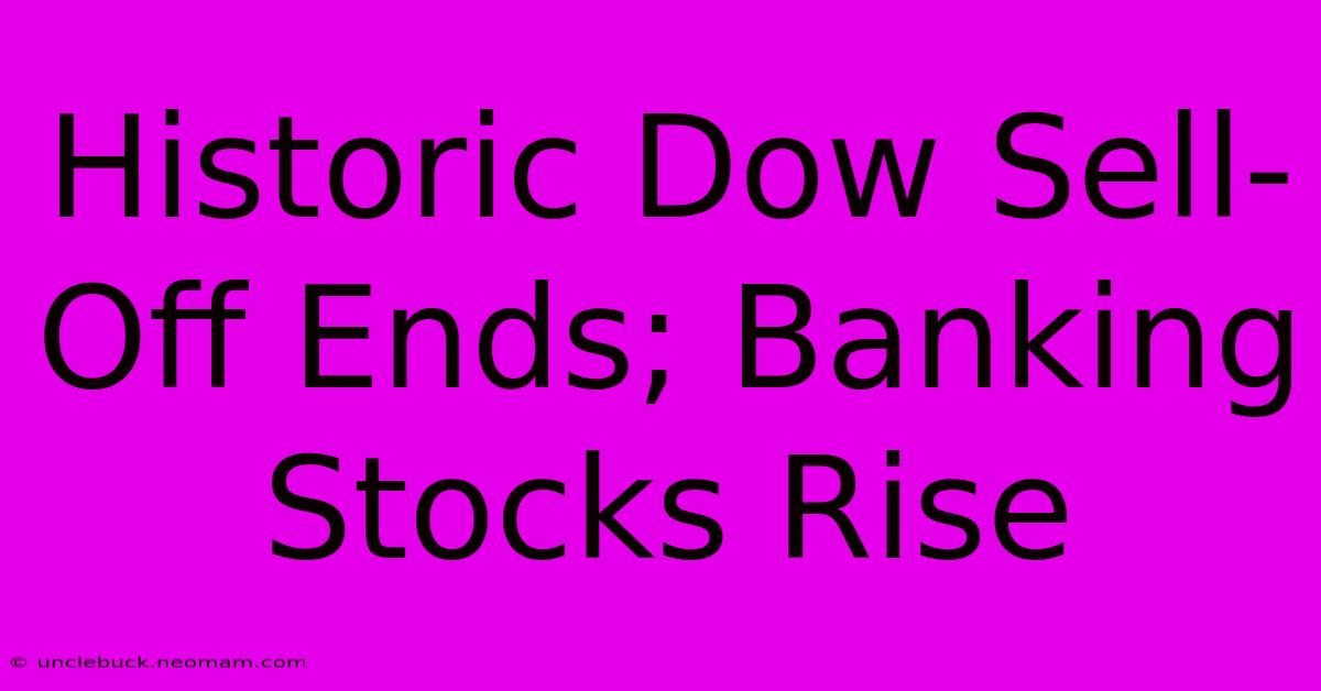 Historic Dow Sell-Off Ends; Banking Stocks Rise