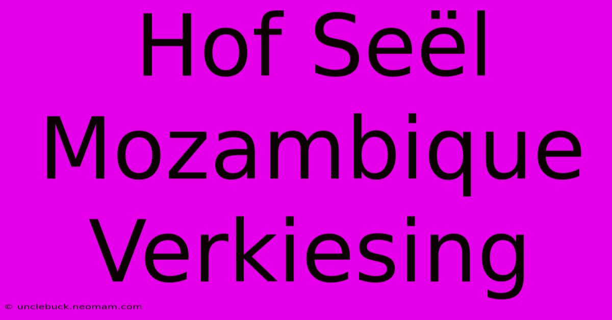 Hof Seël Mozambique Verkiesing