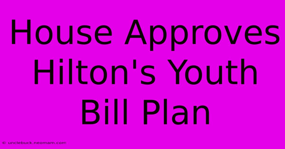 House Approves Hilton's Youth Bill Plan