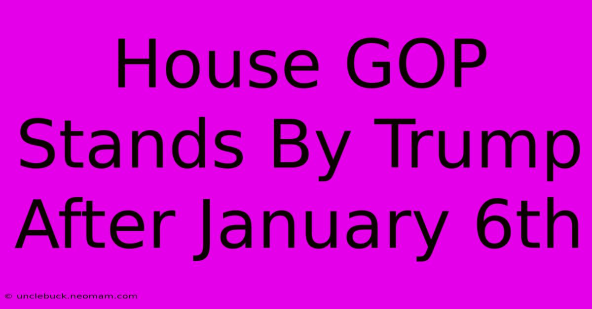 House GOP Stands By Trump After January 6th