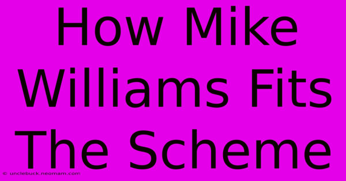 How Mike Williams Fits The Scheme