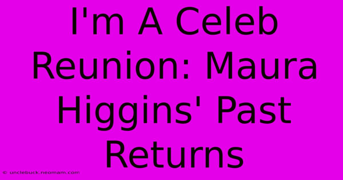 I'm A Celeb Reunion: Maura Higgins' Past Returns