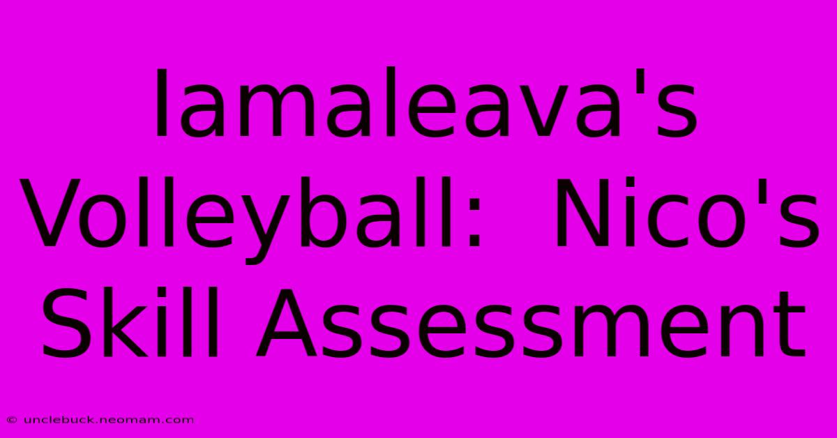 Iamaleava's Volleyball:  Nico's Skill Assessment