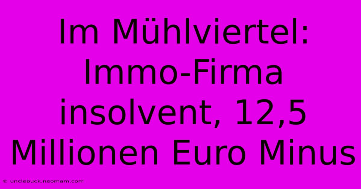 Im Mühlviertel: Immo-Firma Insolvent, 12,5 Millionen Euro Minus 