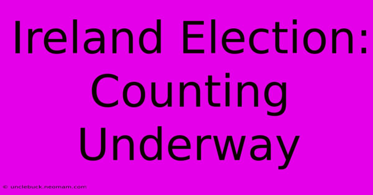 Ireland Election: Counting Underway