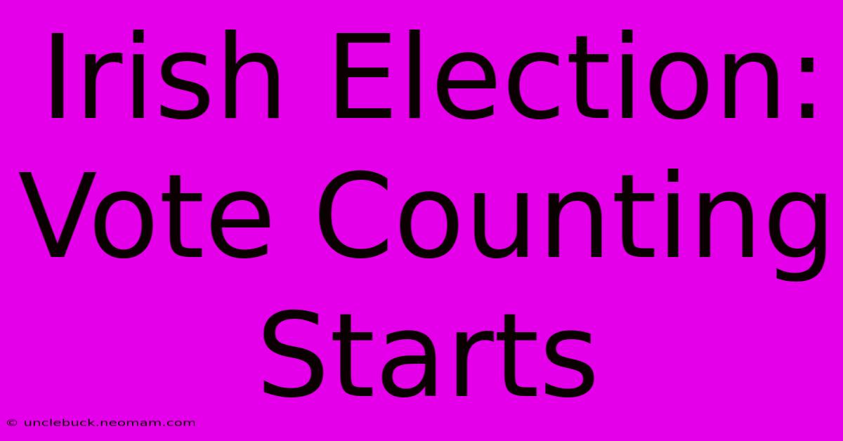 Irish Election: Vote Counting Starts