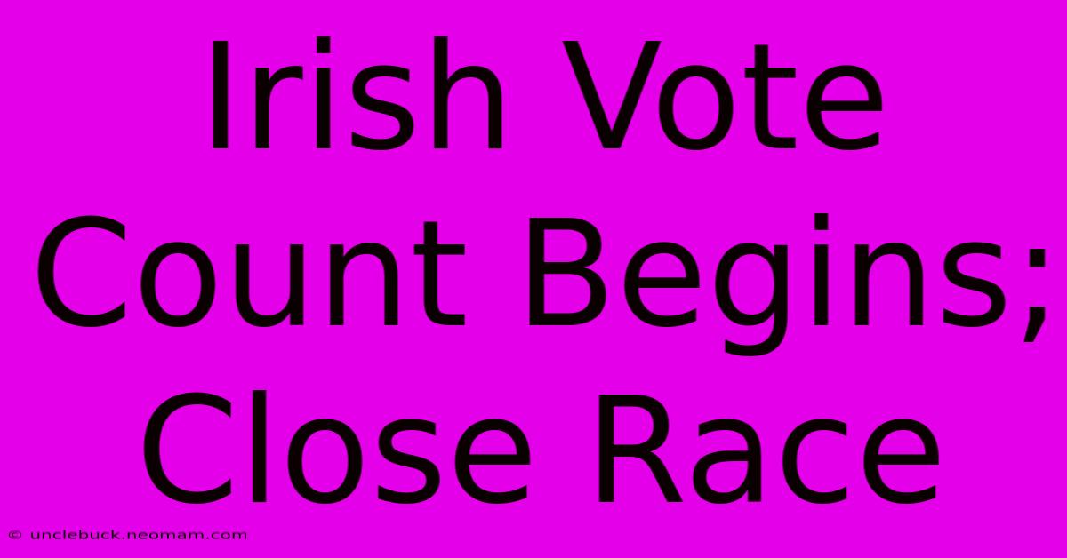 Irish Vote Count Begins; Close Race