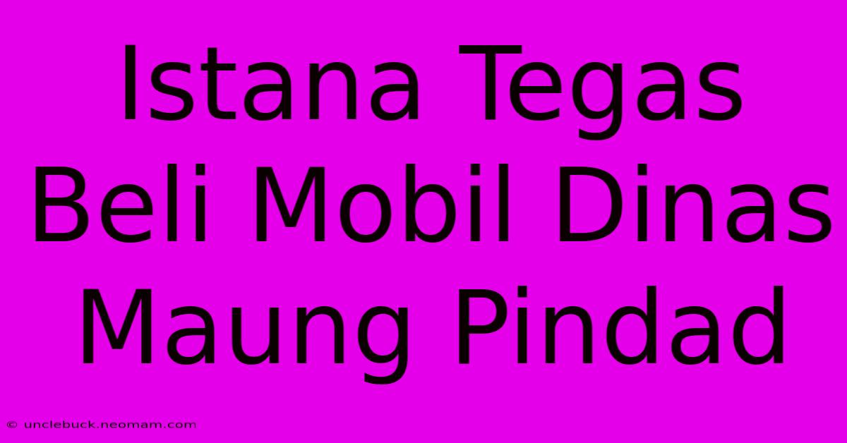 Istana Tegas Beli Mobil Dinas Maung Pindad