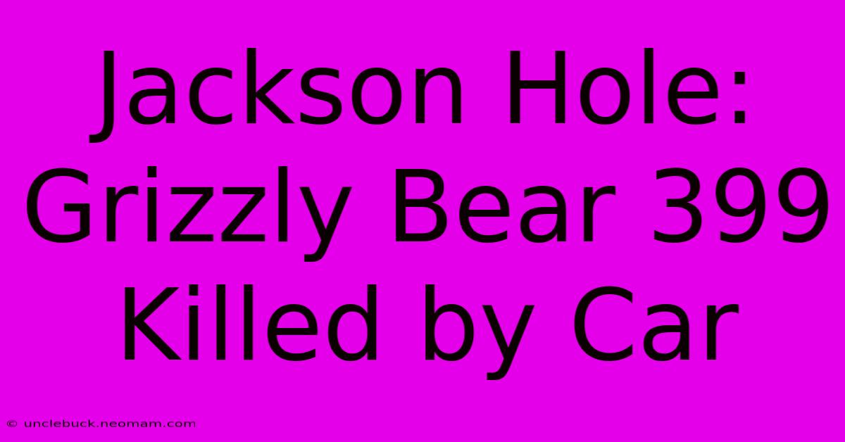 Jackson Hole: Grizzly Bear 399 Killed By Car 