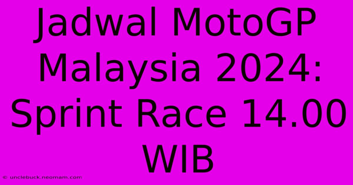 Jadwal MotoGP Malaysia 2024: Sprint Race 14.00 WIB