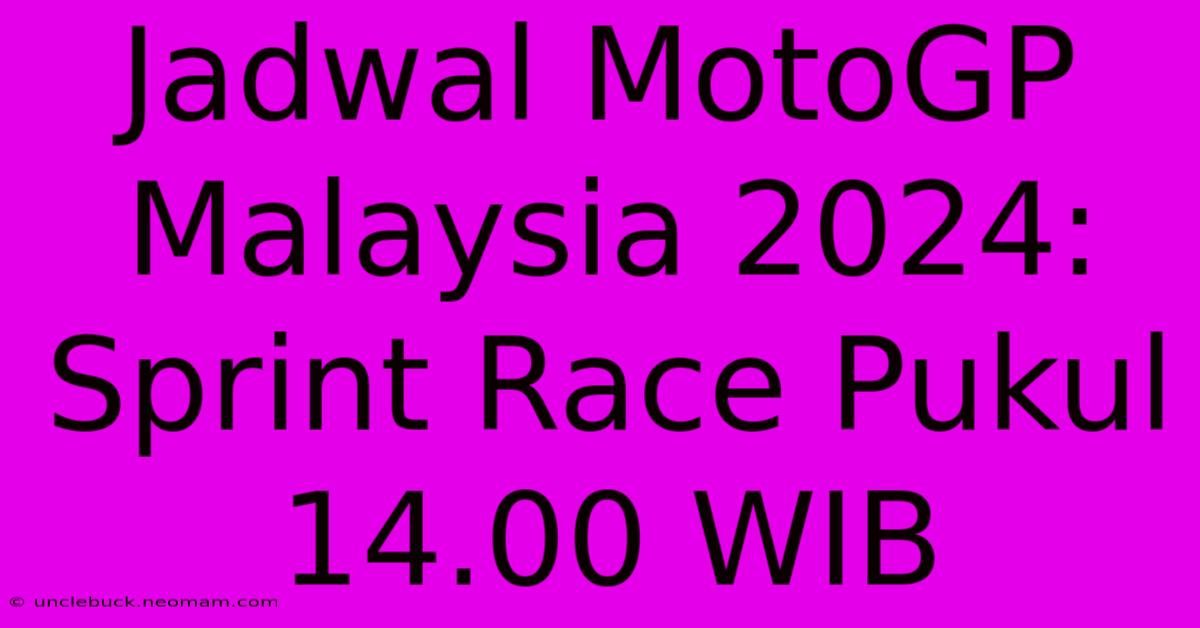 Jadwal MotoGP Malaysia 2024: Sprint Race Pukul 14.00 WIB 