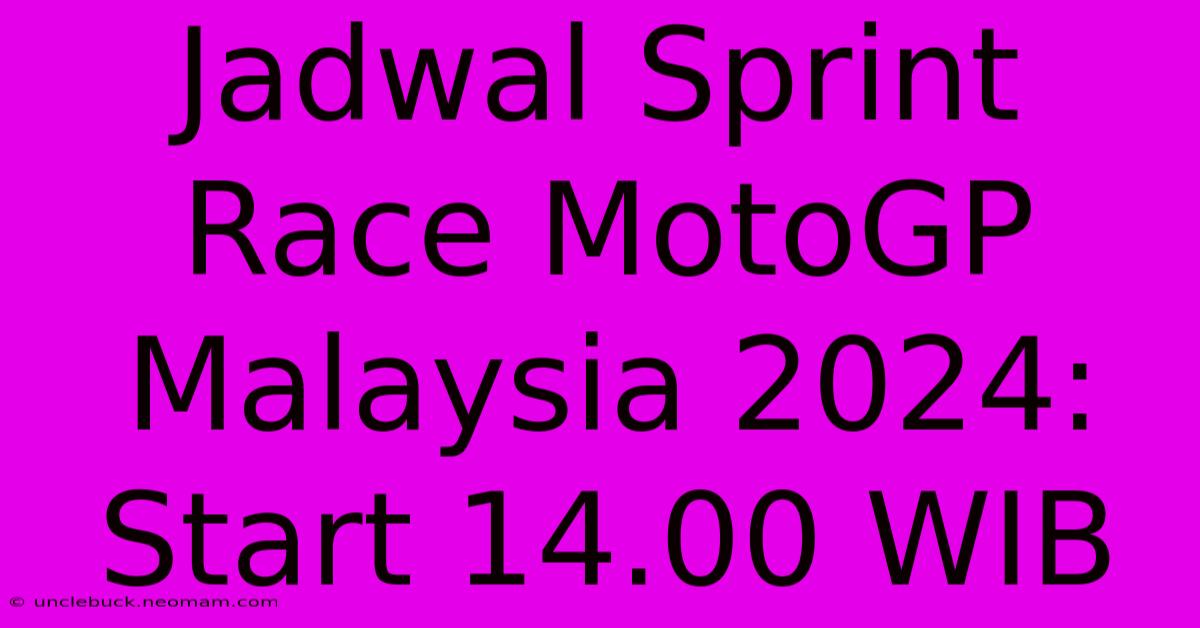 Jadwal Sprint Race MotoGP Malaysia 2024: Start 14.00 WIB