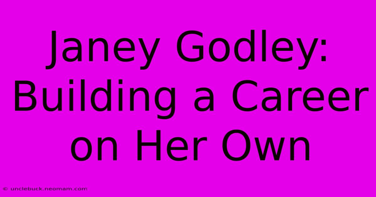 Janey Godley: Building A Career On Her Own