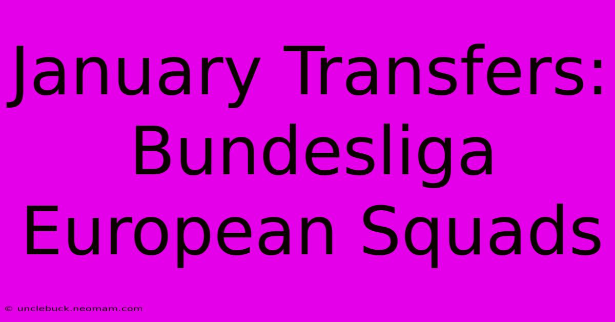 January Transfers: Bundesliga European Squads