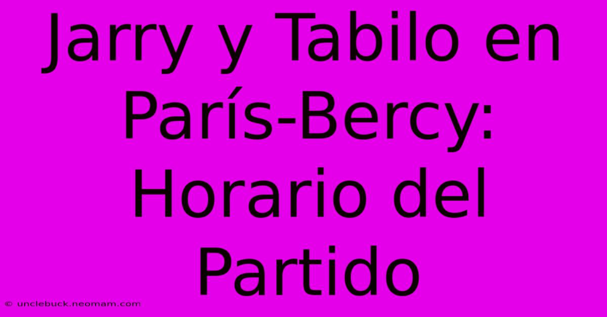 Jarry Y Tabilo En París-Bercy: Horario Del Partido