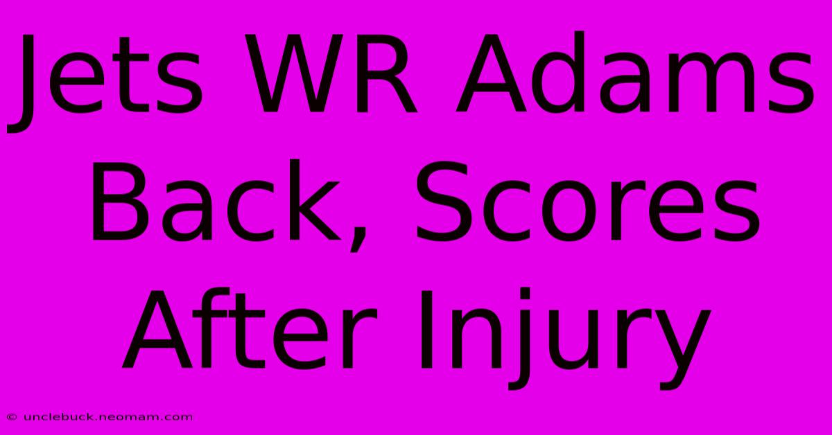 Jets WR Adams Back, Scores After Injury