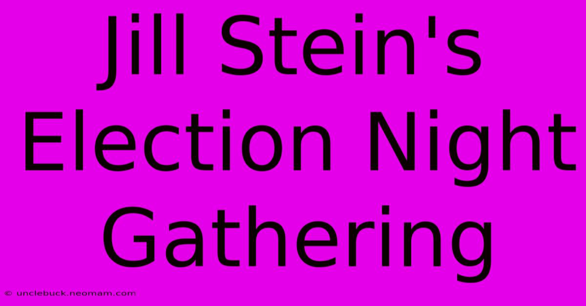 Jill Stein's Election Night Gathering 