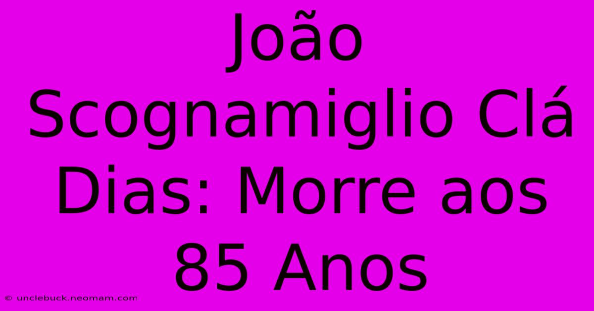 João Scognamiglio Clá Dias: Morre Aos 85 Anos 