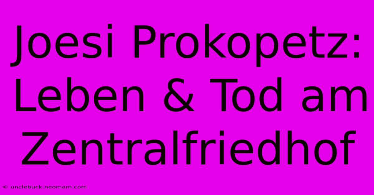 Joesi Prokopetz: Leben & Tod Am Zentralfriedhof