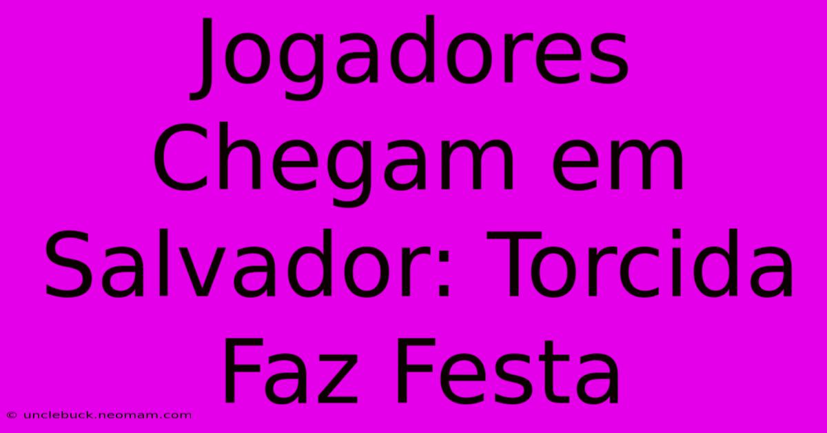 Jogadores Chegam Em Salvador: Torcida Faz Festa