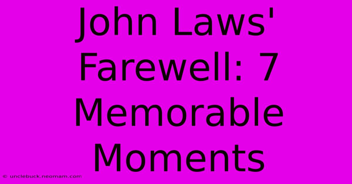 John Laws' Farewell: 7 Memorable Moments