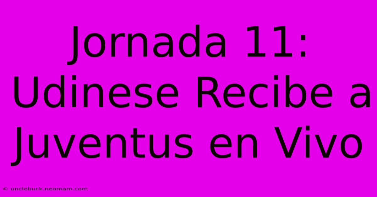 Jornada 11: Udinese Recibe A Juventus En Vivo