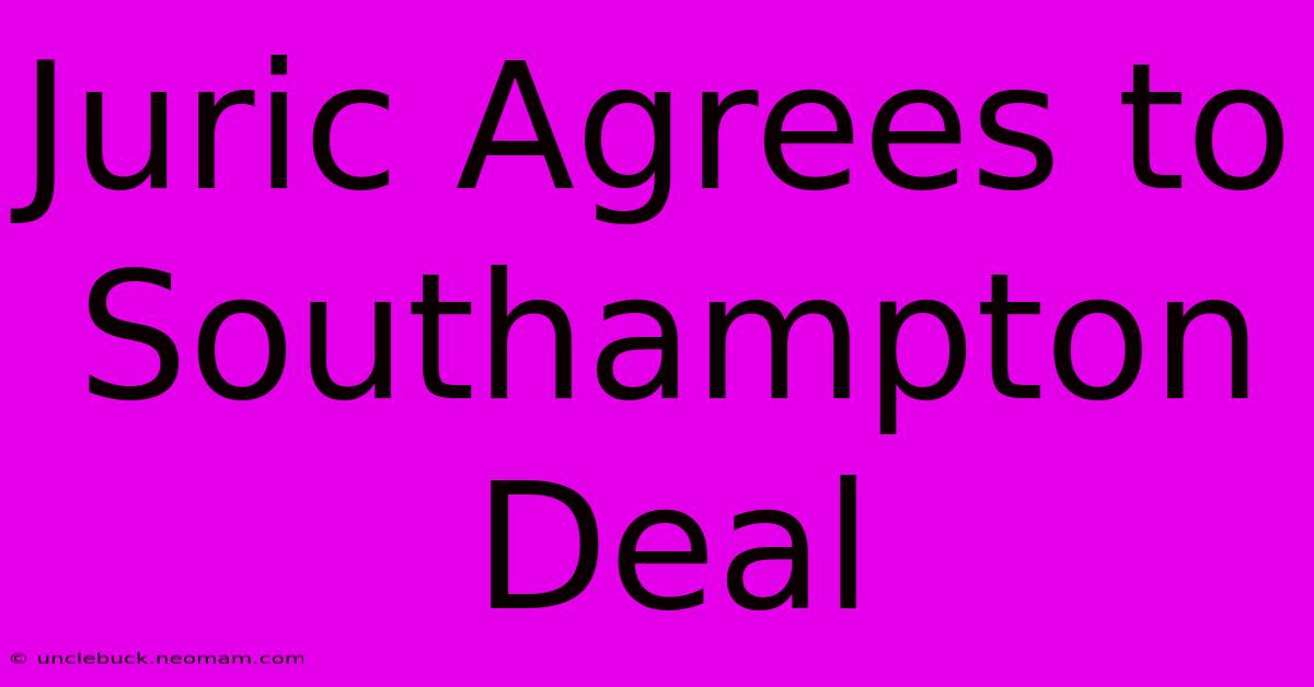 Juric Agrees To Southampton Deal