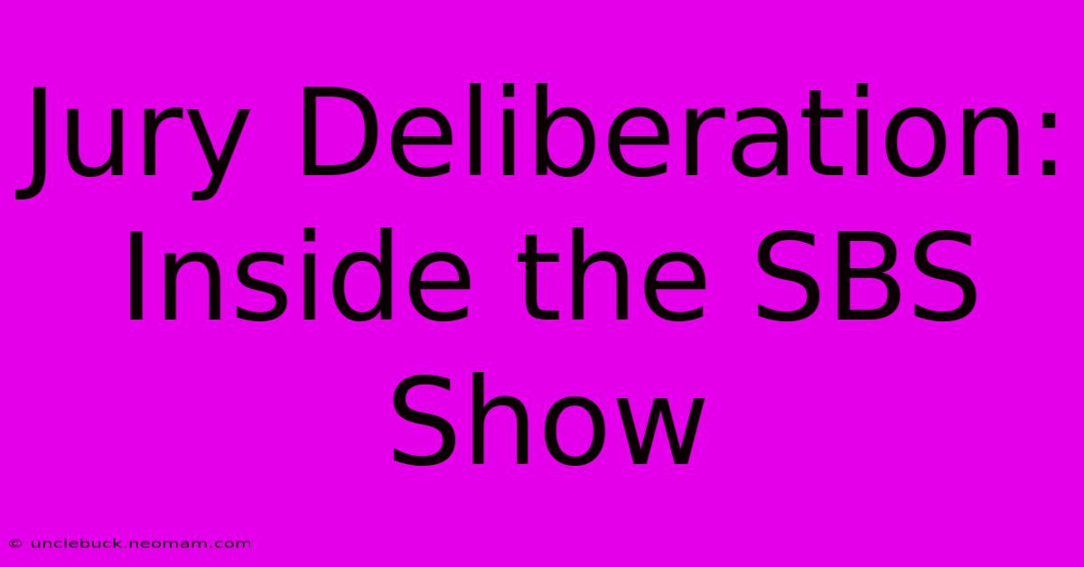 Jury Deliberation: Inside The SBS Show 