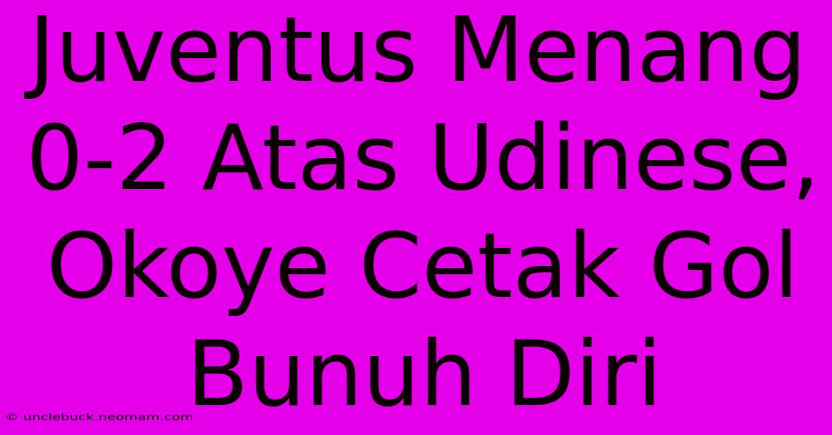 Juventus Menang 0-2 Atas Udinese, Okoye Cetak Gol Bunuh Diri