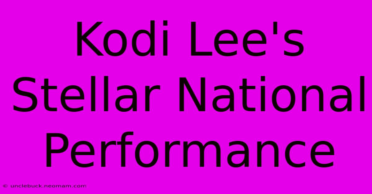 Kodi Lee's Stellar National Performance