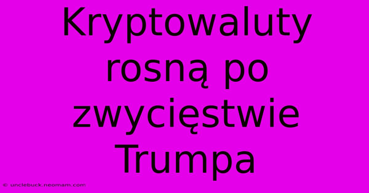 Kryptowaluty Rosną Po Zwycięstwie Trumpa